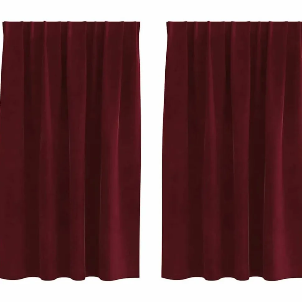 vidaXL Rideaux occultants 2 pcs Bordeaux 140 x 140 cm Velours