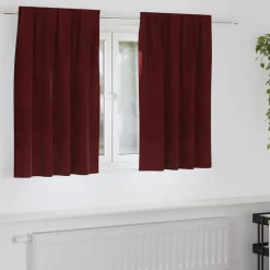 vidaXL Rideaux occultants 2 pcs Bordeaux 140 x 140 cm Velours