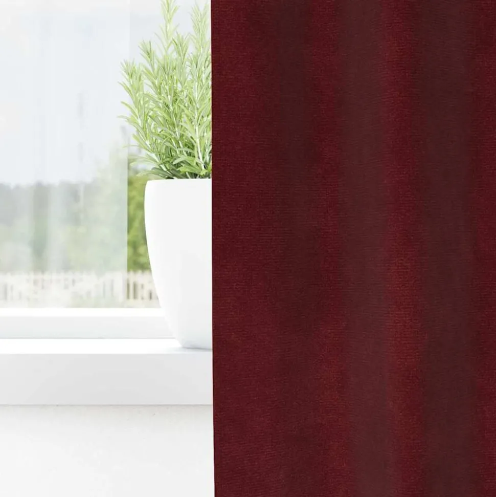 vidaXL Rideaux occultants 2 pcs Bordeaux 140 x 140 cm Velours