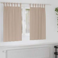 vidaXL Rideaux occultants avec anneaux 2 pcs Taupe 140 x 140 cm