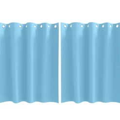 vidaXL Rideaux occultants avec anneaux 2 pcs Bleu clair 140 x 140 cm