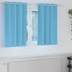vidaXL Rideaux occultants avec anneaux 2 pcs Bleu clair 140 x 140 cm