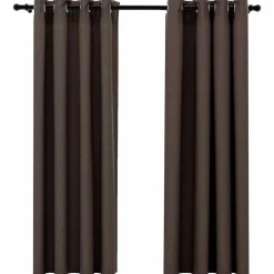 vidaXL Rideaux occultants Aspect lin avec œillets 2pcs Taupe 140x175cm