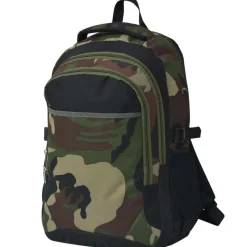 vidaXL Sac à dos d'école 40 L noir et camouflage