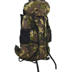 vidaXL Sac à dos de randonnée vert camouflage 60 L tissu oxford