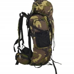 vidaXL Sac à dos de randonnée vert camouflage 60 L tissu oxford