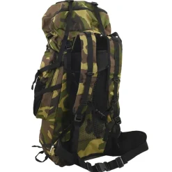 vidaXL Sac à dos de randonnée vert camouflage 60 L tissu oxford