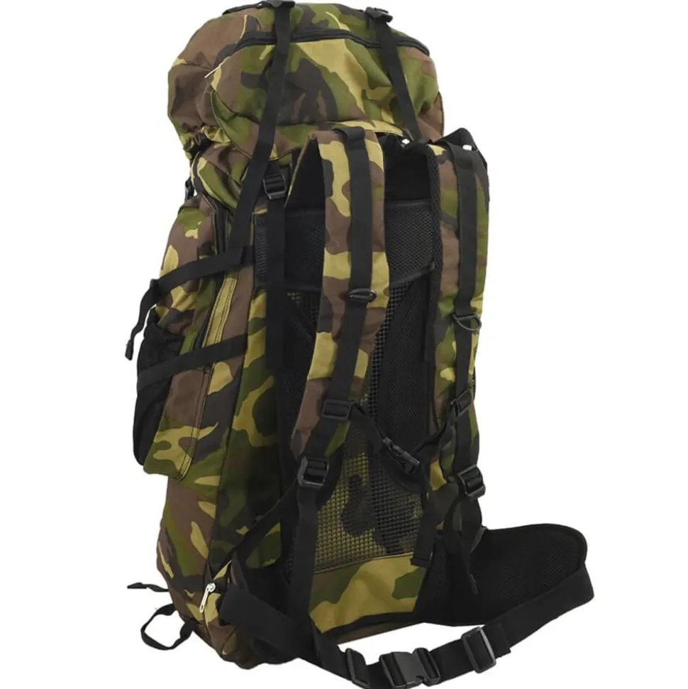 vidaXL Sac à dos de randonnée vert camouflage 60 L tissu oxford