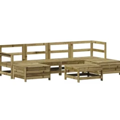 vidaXL Salon de jardin 7 pcs bois de pin imprégné
