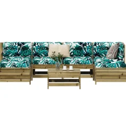 vidaXL Salon de jardin 7 pcs bois de pin imprégné