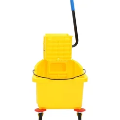 vidaXL Seau à serpillière avec essoreuse et roues jaune 36 L PP