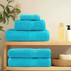 vidaXL Serviette Invité SOLUND 2 pcs Turquoise 15 x 21 cm 550 gsm