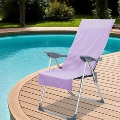 vidaXL Serviettes de chaise d'extérieur 2 pcs Violet 130 x 60 cm