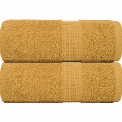 vidaXL Serviettes de toilette FROGN 2 pièces Or 30x30 cm 360 g/m²