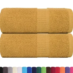 vidaXL Serviettes de toilette FROGN 2 pièces Or 30x30 cm 360 g/m²