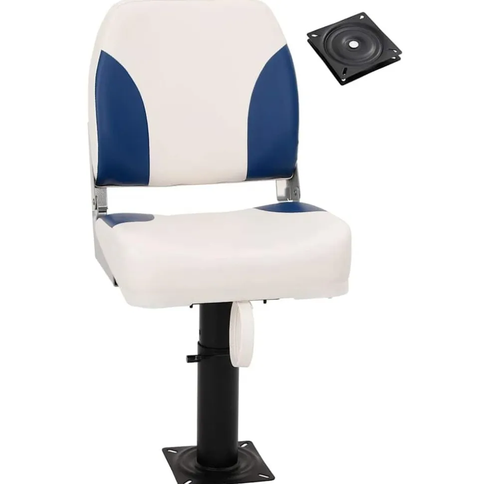 vidaXL Siège de bateau avec piédestal hauteur réglable pivotant à 360°