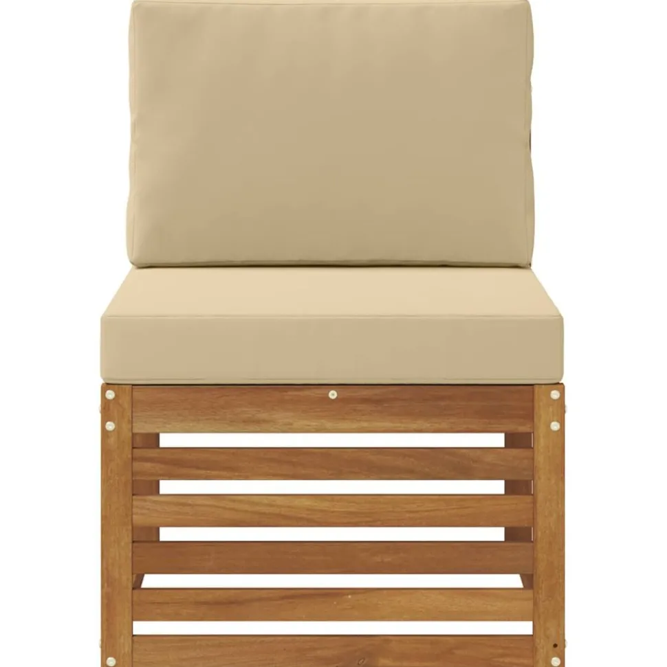 vidaXL Sofa de milieu extérieur Bois d'Acacia Massif Naturel