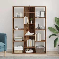 vidaXL Séparateur de pièce/bibliothèque vieux bois 100x24x140 cm