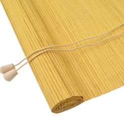 vidaXL Store enrouleur avec des rideaux Jaune 60 x 160 cm Bambou