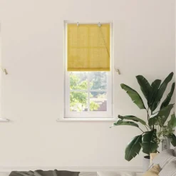 vidaXL Store enrouleur avec des rideaux Jaune 60 x 160 cm Bambou