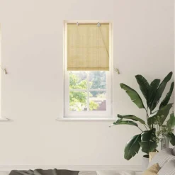 vidaXL Store enrouleur avec des rideaux Nature 60 x 160 cm Bambou