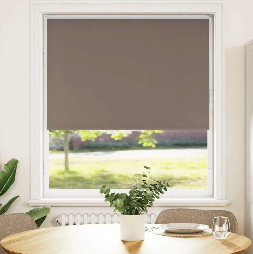 vidaXL Store enrouleur occultant café 105x130cm largeur du tissu