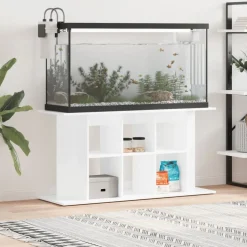 vidaXL Support d'aquarium blanc brillant 120x40x60cm bois d'ingénierie