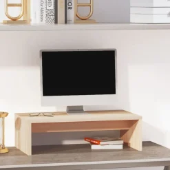 vidaXL Support de moniteur 50x27x15 cm Bois de pin solide