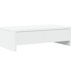 vidaXL Support de moniteur avec tiroirs blanc bois d'ingénierie