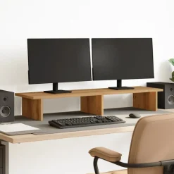 vidaXL Support de moniteur chêne artisanal 100x27x15cm bois ingénierie