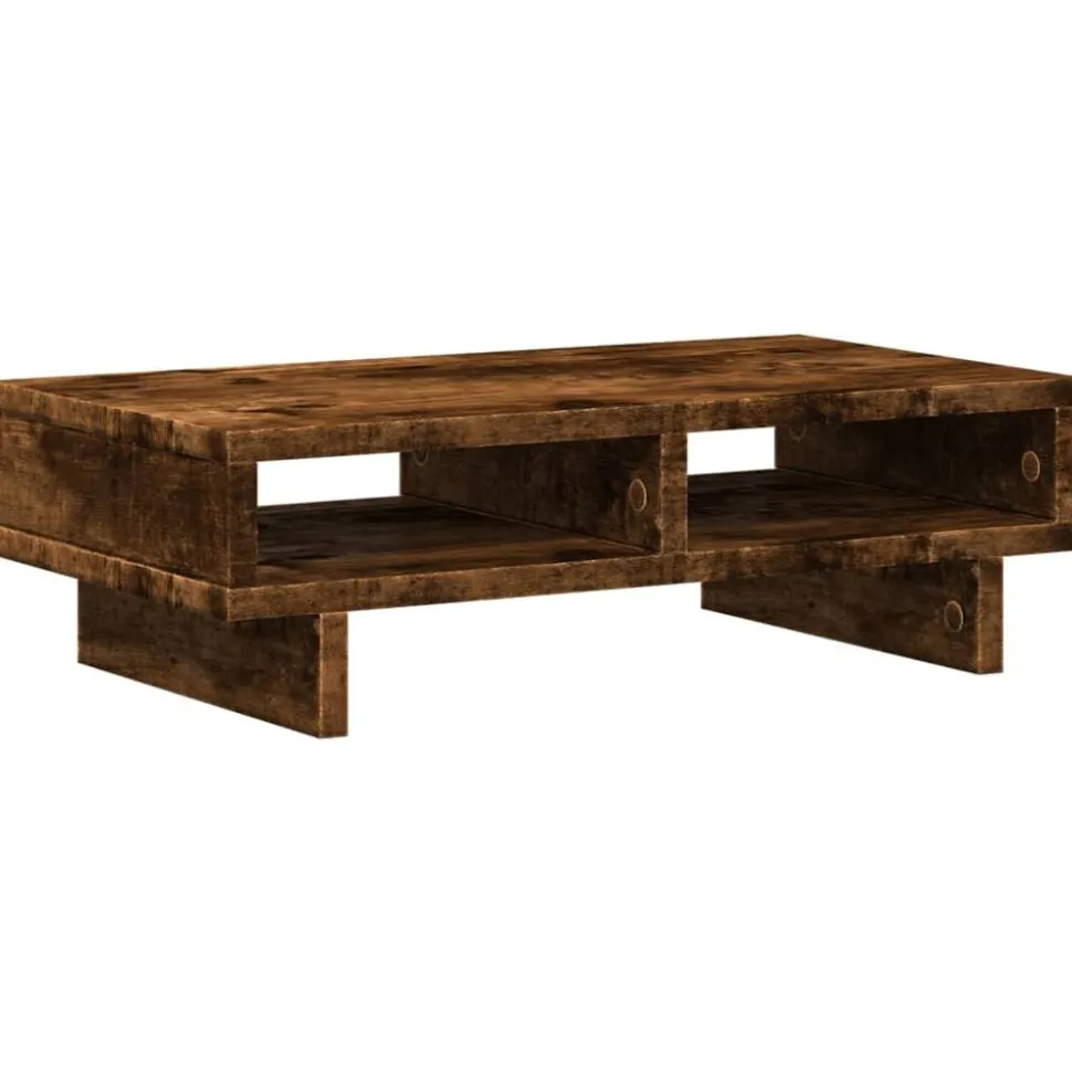 vidaXL Support de moniteur chêne fumé 50x27x15 cm bois d'ingénierie