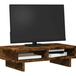 vidaXL Support de moniteur chêne fumé 50x27x15 cm bois d'ingénierie