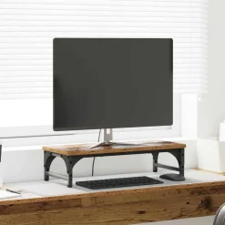 vidaXL Support de moniteur Bois Ancien 55 x 23 x 14 cm
