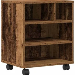 vidaXL Support d'imprimante avec stockage Bois ancien 41 x 32 x 48 cm