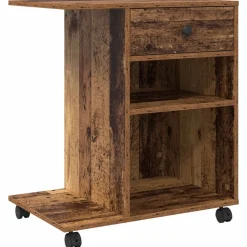 vidaXL Support d'imprimante avec tiroir Bois ancien 60 x 40 x 68,5 cm