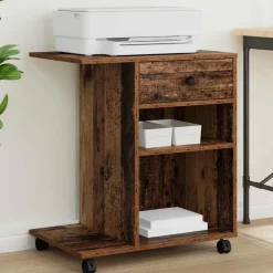 vidaXL Support d'imprimante avec tiroir Bois ancien 60 x 40 x 68,5 cm