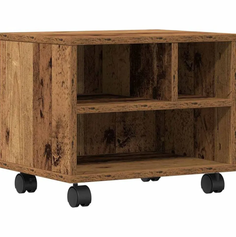 vidaXL Support d'imprimante Bois ancien 41 x 32 x 33.5 cm