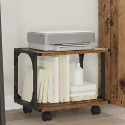 vidaXL Support d'imprimante Bois Ancien 41 x 28 x 33.5 cm