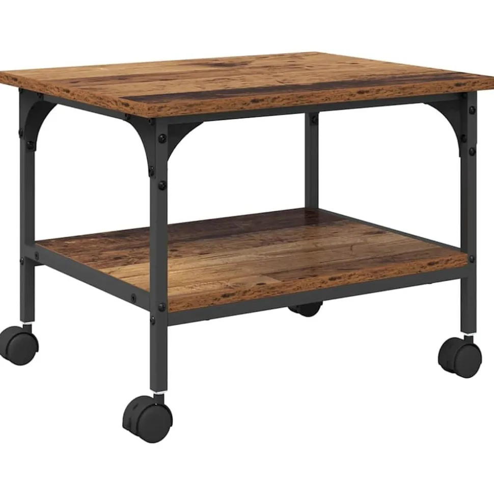 vidaXL Support d'imprimante Bois Ancien 50 x 40 x 38 cm