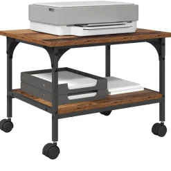 vidaXL Support d'imprimante Bois Ancien 50 x 40 x 38 cm