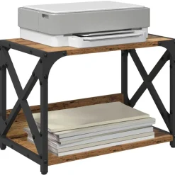vidaXL Support d'imprimante Bois Ancien 44 x 26 x 31.5 cm
