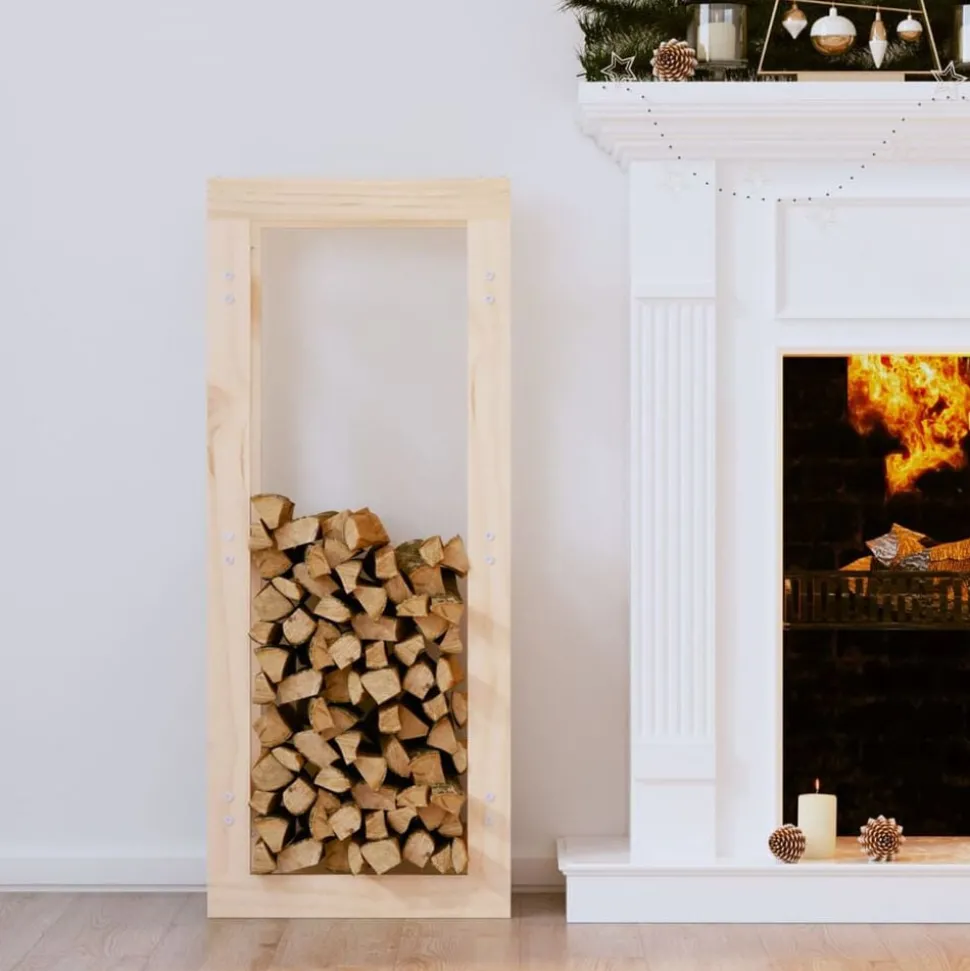 vidaXL Support pour bois de chauffage 41x25x100 cm Bois de pin massif