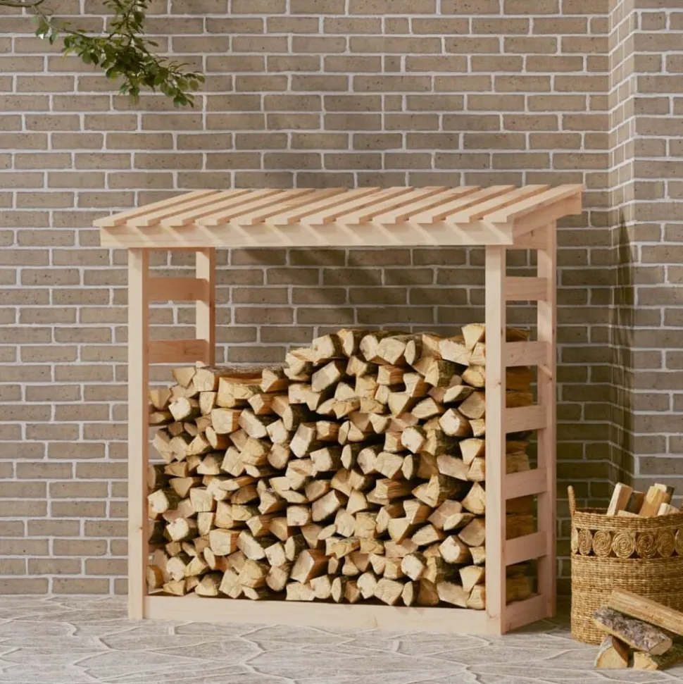 vidaXL Support pour bois de chauffage 108x64,5x110 cm Bois de pin