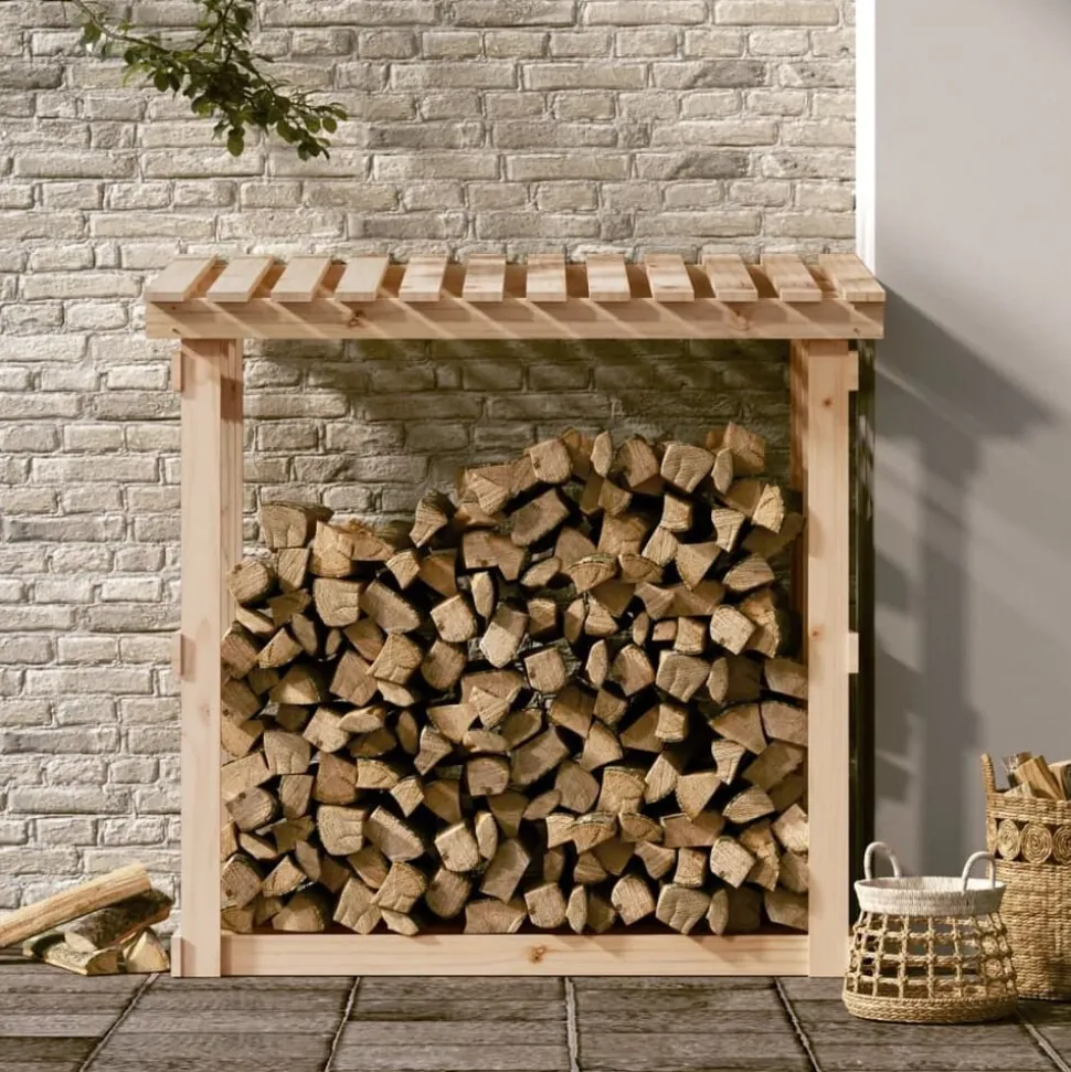 vidaXL Support pour bois de chauffage 108x64,5x109 cm Bois de pin