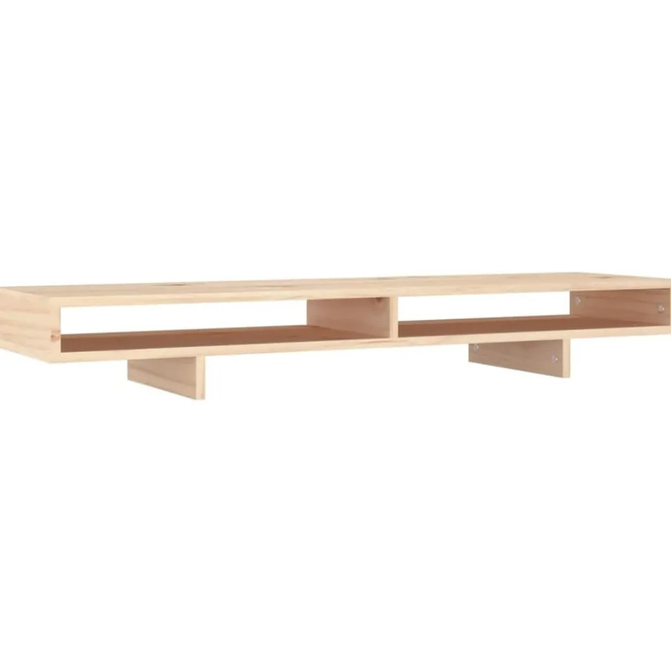vidaXL Support pour moniteur 100x27x14 cm Bois de pin solide