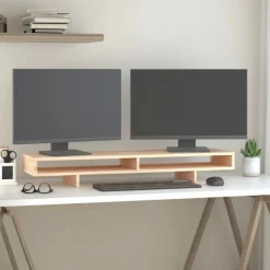 vidaXL Support pour moniteur 100x27x14 cm Bois de pin solide