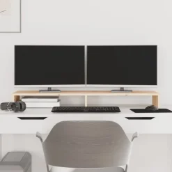 vidaXL Support pour moniteur 100x27x10 cm Bois de pin solide