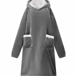 vidaXL Sweat à capuche couverture Gris foncé M Polaire et flanelle