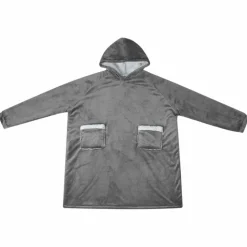 vidaXL Sweat à capuche couverture Gris foncé M Polaire et flanelle