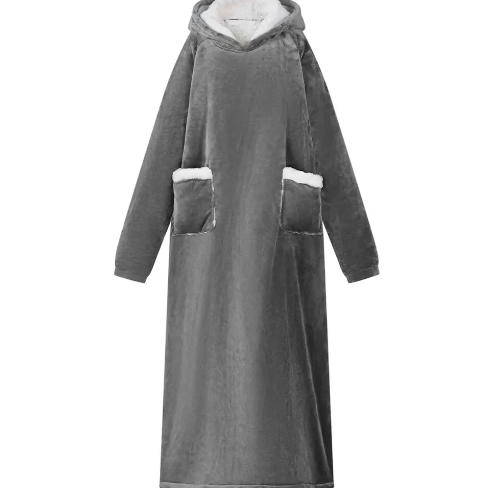vidaXL Sweat à capuche couverture Gris foncé M Polaire et flanelle